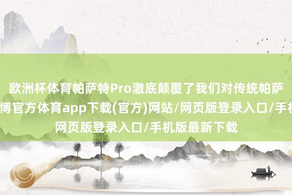 欧洲杯体育帕萨特Pro澈底颠覆了我们对传统帕萨特的印象-世博官方体育app下载(官方)网站/网页版登录入口/手机版最新下载