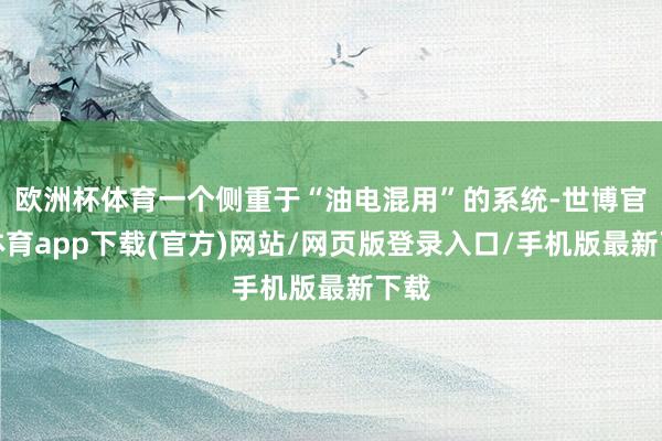 欧洲杯体育一个侧重于“油电混用”的系统-世博官方体育app下载(官方)网站/网页版登录入口/手机版最新下载