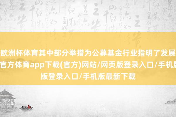 欧洲杯体育其中部分举措为公募基金行业指明了发展所在-世博官方体育app下载(官方)网站/网页版登录入口/手机版最新下载