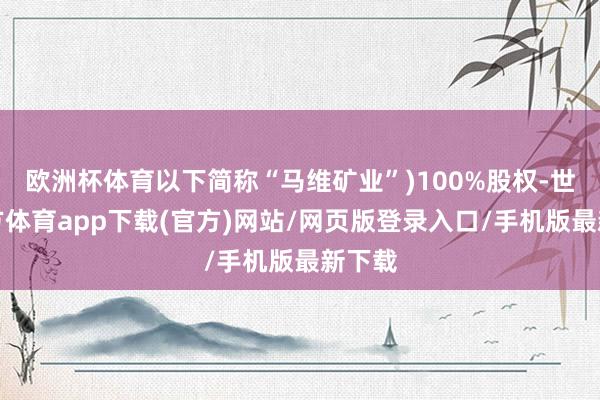 欧洲杯体育以下简称“马维矿业”)100%股权-世博官方体育app下载(官方)网站/网页版登录入口/手机版最新下载