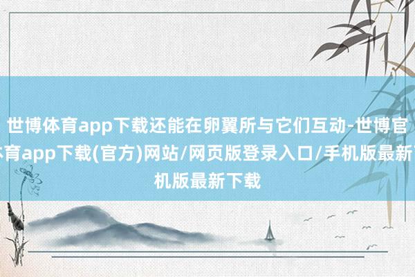 世博体育app下载还能在卵翼所与它们互动-世博官方体育app下载(官方)网站/网页版登录入口/手机版最新下载