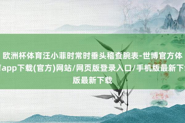 欧洲杯体育汪小菲时常时垂头稽查腕表-世博官方体育app下载(官方)网站/网页版登录入口/手机版最新下载