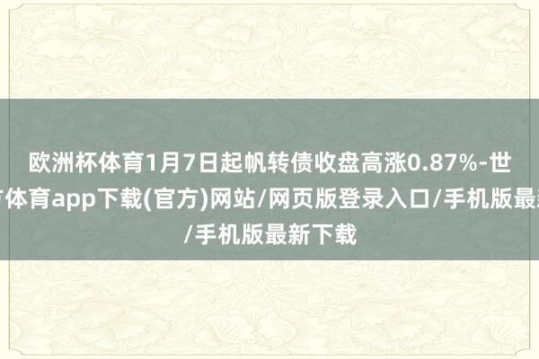 欧洲杯体育1月7日起帆转债收盘高涨0.87%-世博官方体育app下载(官方)网站/网页版登录入口/手机版最新下载