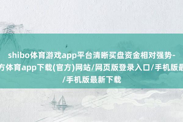 shibo体育游戏app平台清晰买盘资金相对强势-世博官方体育app下载(官方)网站/网页版登录入口/手机版最新下载