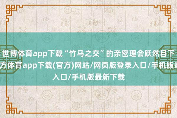 世博体育app下载“竹马之交”的亲密理会跃然目下-世博官方体育app下载(官方)网站/网页版登录入口/手机版最新下载
