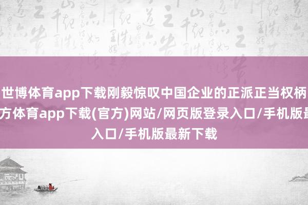 世博体育app下载刚毅惊叹中国企业的正派正当权柄-世博官方体育app下载(官方)网站/网页版登录入口/手机版最新下载