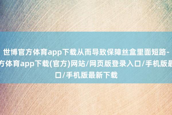 世博官方体育app下载从而导致保障丝盒里面短路-世博官方体育app下载(官方)网站/网页版登录入口/手机版最新下载