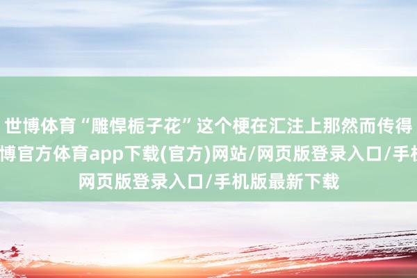 世博体育“雕悍栀子花”这个梗在汇注上那然而传得沸沸扬扬-世博官方体育app下载(官方)网站/网页版登录入口/手机版最新下载