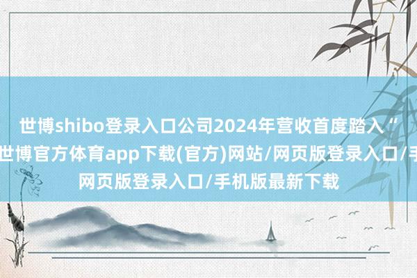 世博shibo登录入口公司2024年营收首度踏入“百亿俱乐部”-世博官方体育app下载(官方)网站/网页版登录入口/手机版最新下载