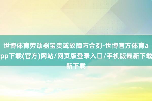 世博体育劳动器宝贵或故障巧合刻-世博官方体育app下载(官方)网站/网页版登录入口/手机版最新下载