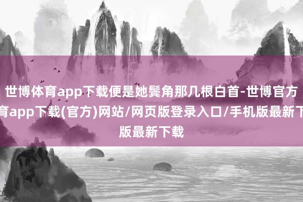世博体育app下载便是她鬓角那几根白首-世博官方体育app下载(官方)网站/网页版登录入口/手机版最新下载