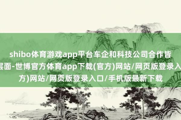 shibo体育游戏app平台车企和科技公司合作皆多流于零部件供应层面-世博官方体育app下载(官方)网站/网页版登录入口/手机版最新下载