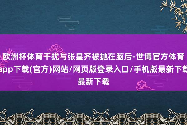 欧洲杯体育干扰与张皇齐被抛在脑后-世博官方体育app下载(官方)网站/网页版登录入口/手机版最新下载