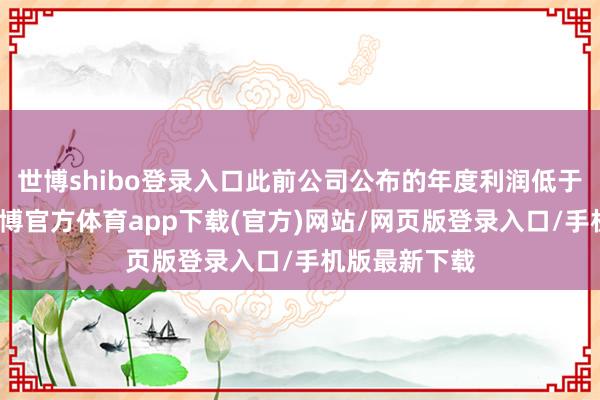 世博shibo登录入口此前公司公布的年度利润低于阛阓预期-世博官方体育app下载(官方)网站/网页版登录入口/手机版最新下载