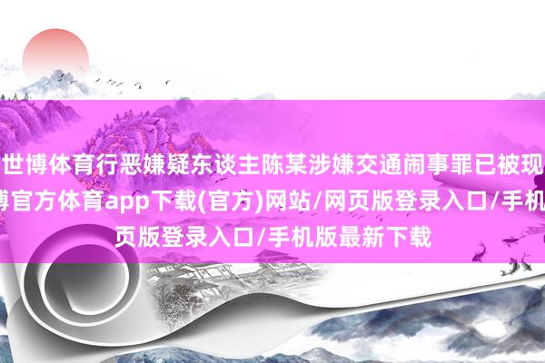世博体育行恶嫌疑东谈主陈某涉嫌交通闹事罪已被现实逮捕-世博官方体育app下载(官方)网站/网页版登录入口/手机版最新下载