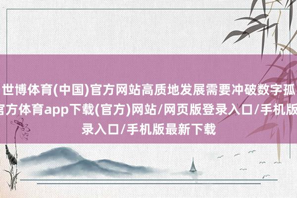 世博体育(中国)官方网站高质地发展需要冲破数字孤岛-世博官方体育app下载(官方)网站/网页版登录入口/手机版最新下载